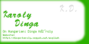 karoly dinga business card